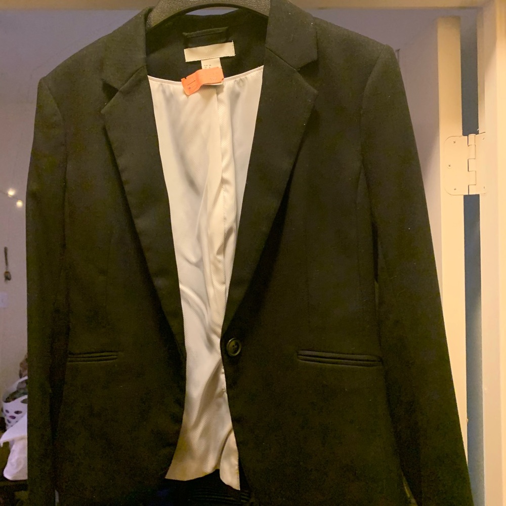 Black Skirt Suit - Fitted Jacket and Skirt